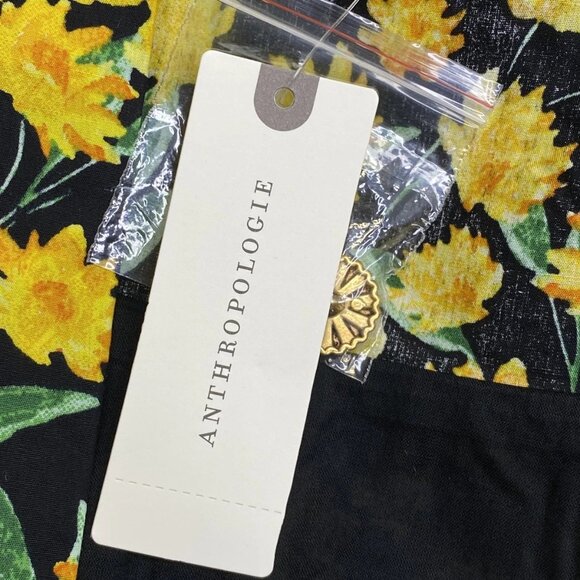 NEW MAEVE Women's Collared Poplin Swing Mini Dress Black/Yellow Size XS - Picture 4 of 11